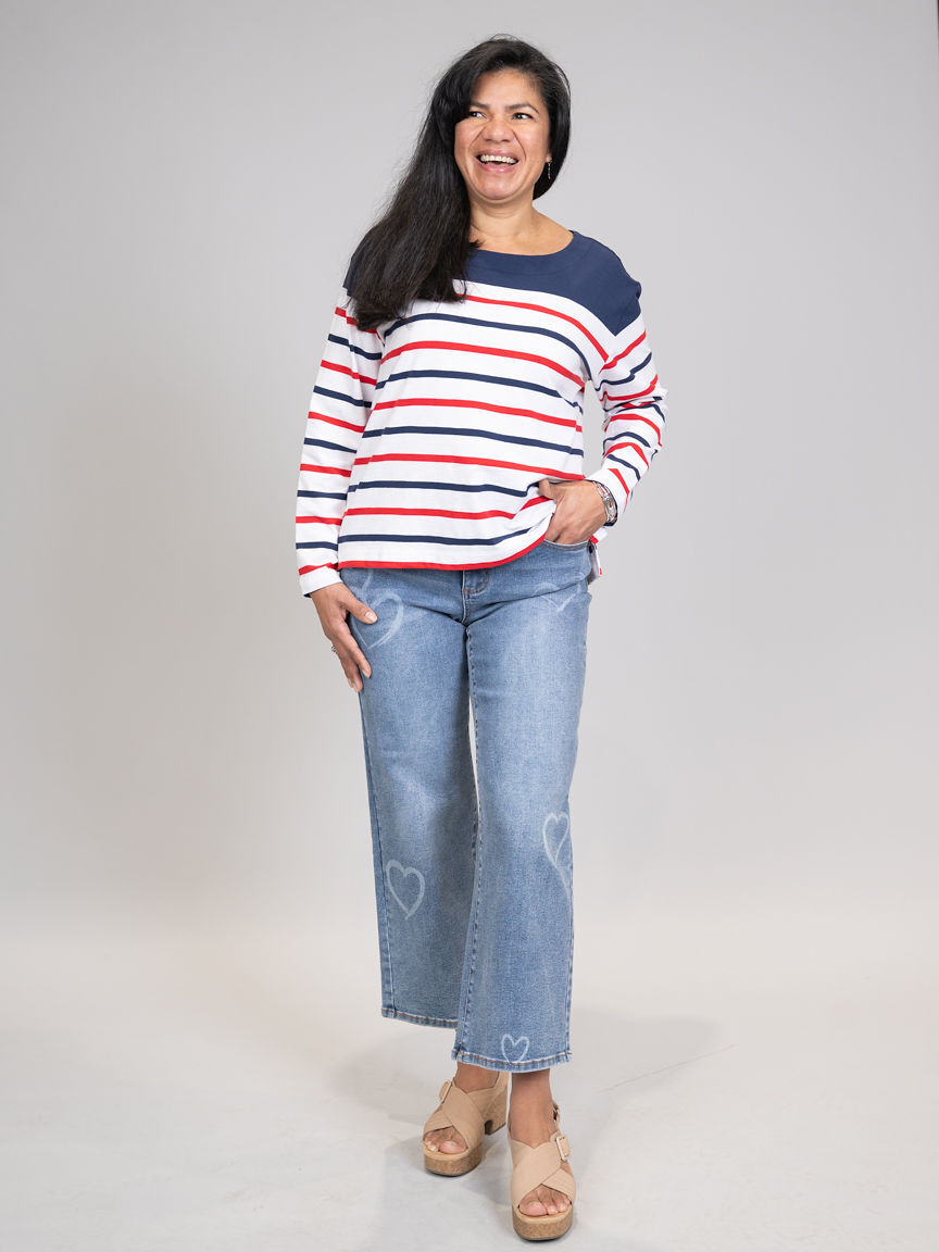 Long Sleeve Boat Neck Top Image 5