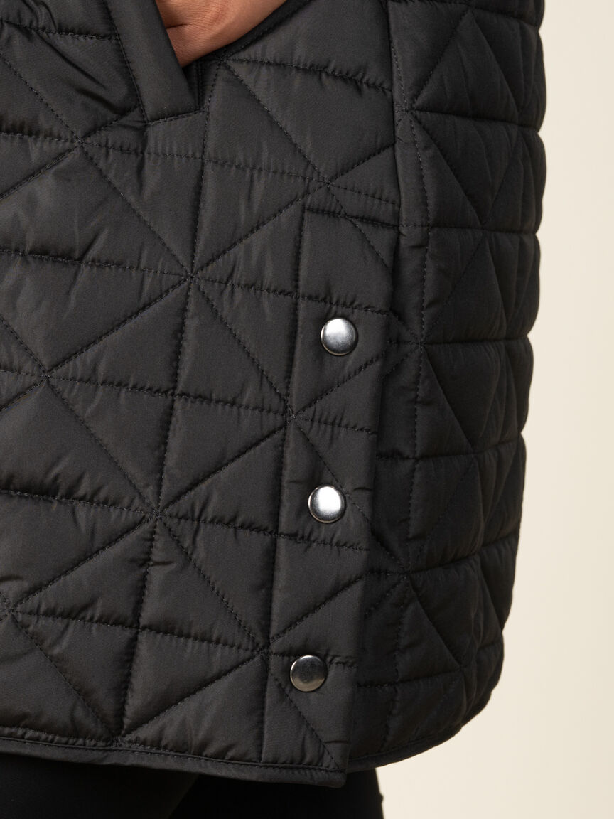 Quilted Long Hooded Vest
