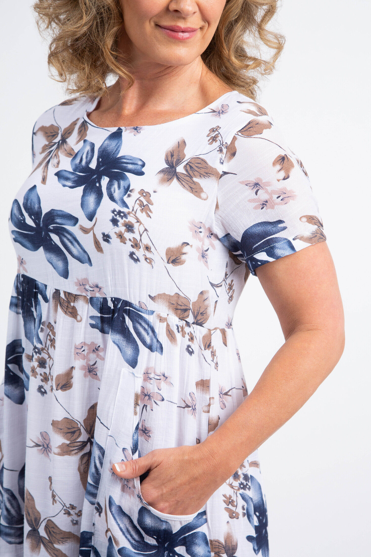 Short Sleeve Floral Babydoll Dress Image 4