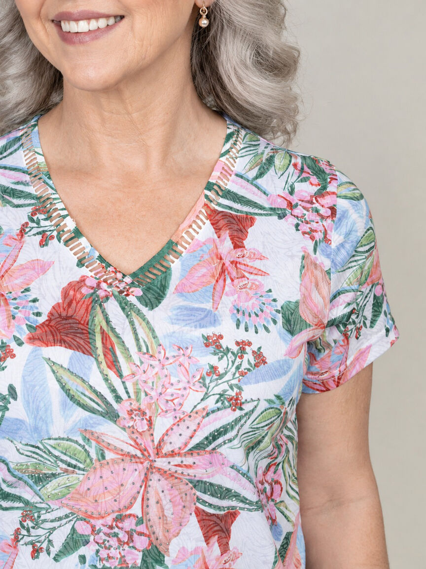 V-Neck Top with Hotfix  Image 3