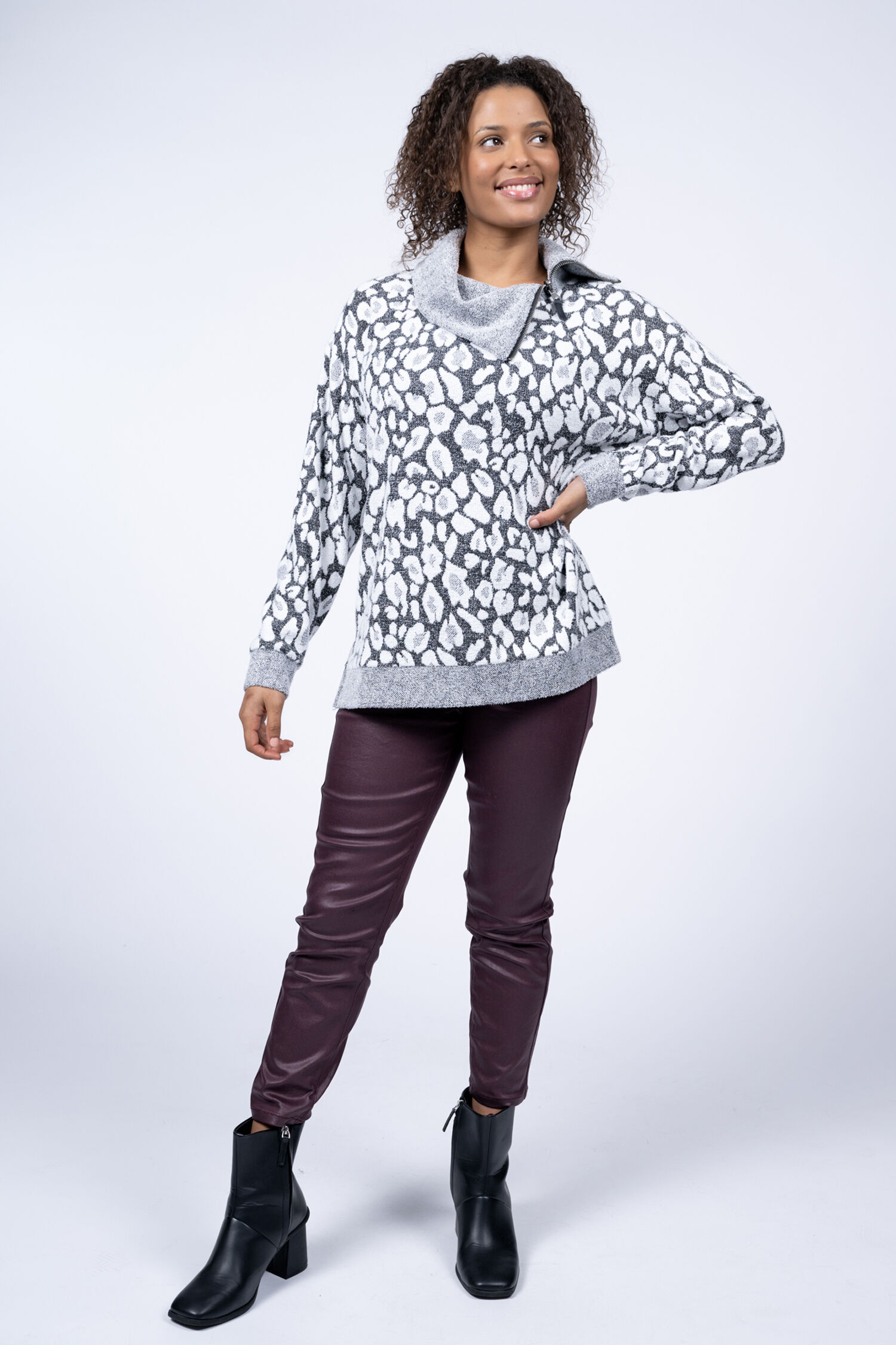 Coated Pull-On Ankle Pants  Image 1