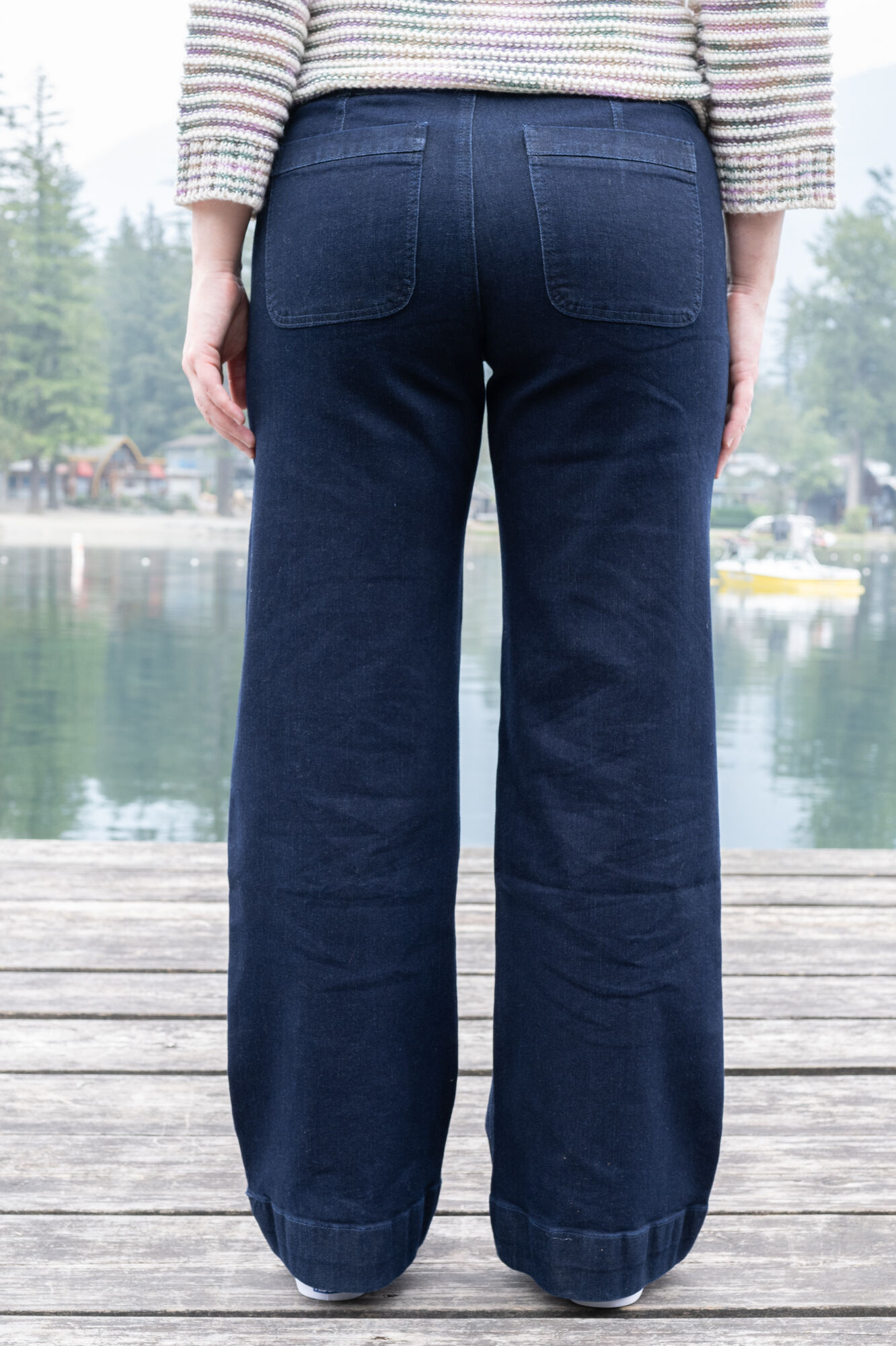 Wide-Leg Palazzo Bell Bottom Denim Image 2