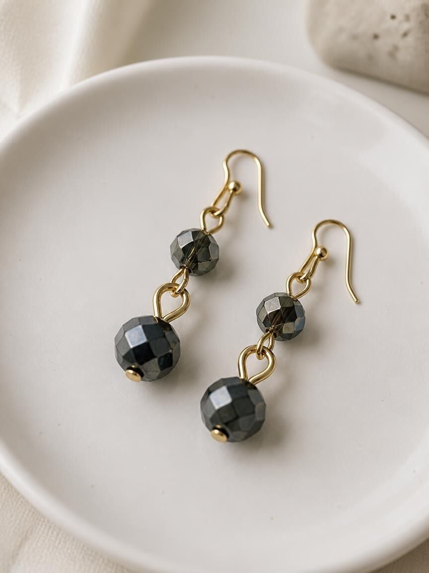 Blue Mixed Bead Necklace and Dangle Earrings Set