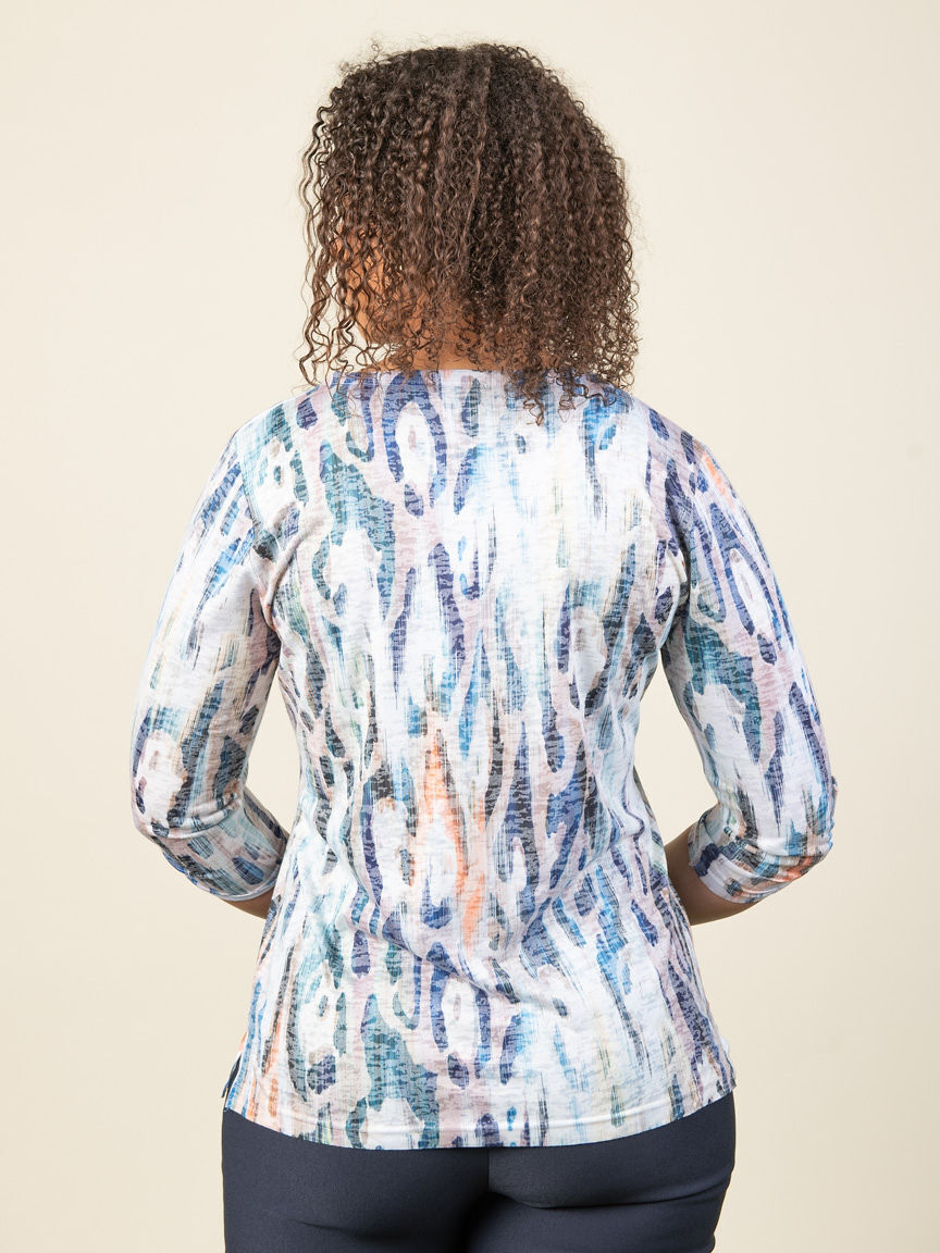 3/4 Sleeve V Neck Top  Image 2