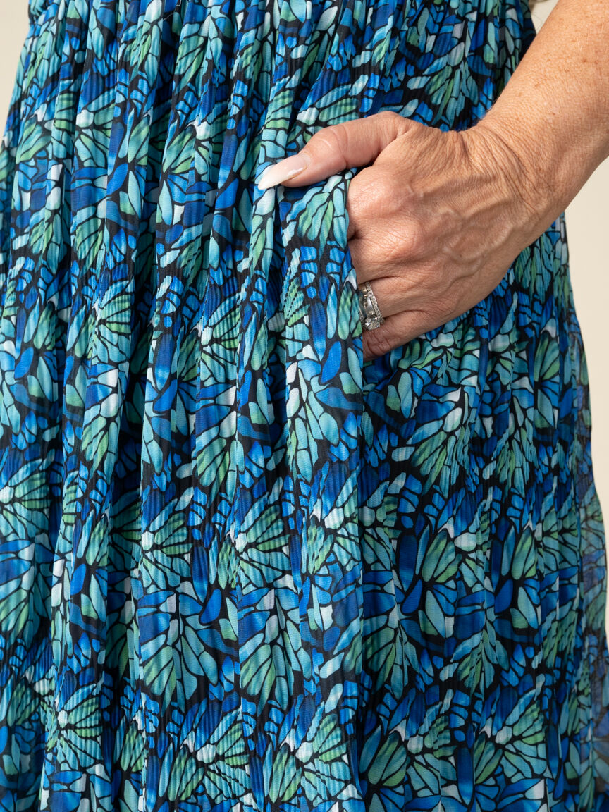 Sleeveless Printed Halter Maxi Dress