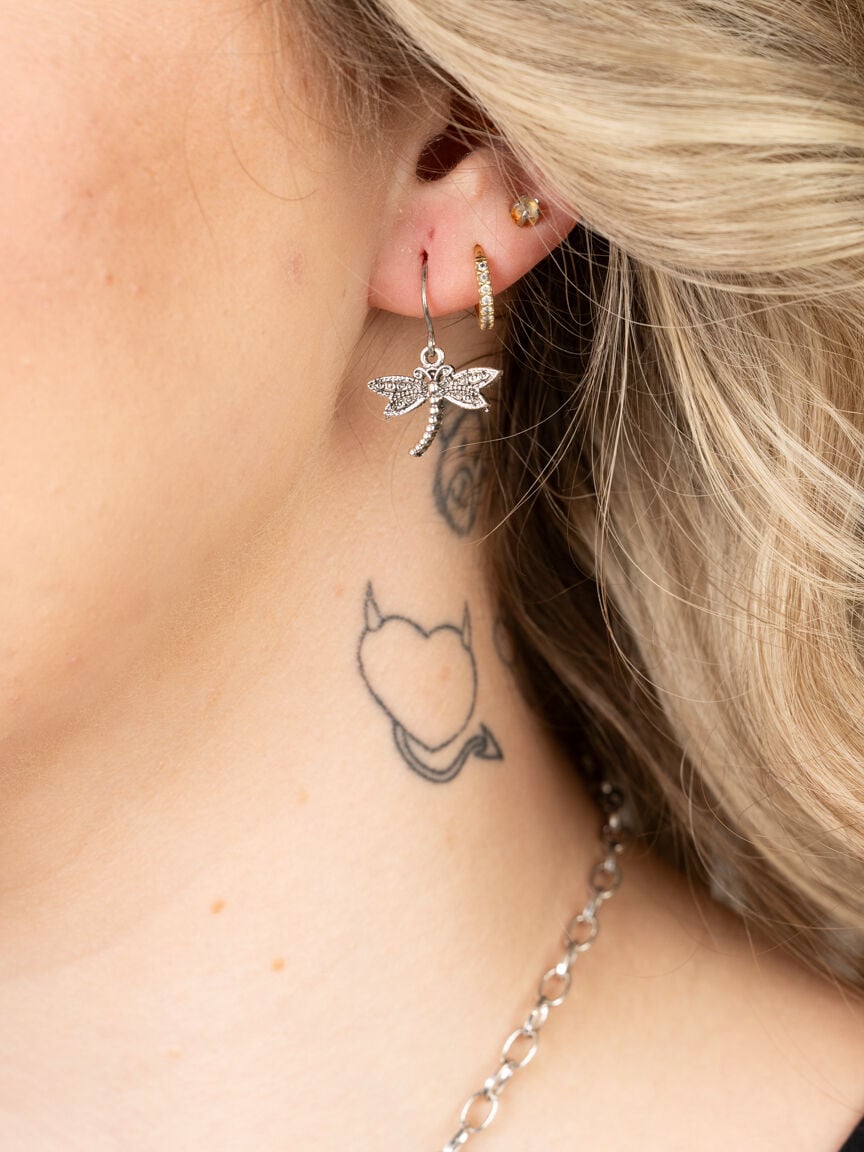 Dragonfly Pendant Necklace and Earring Set