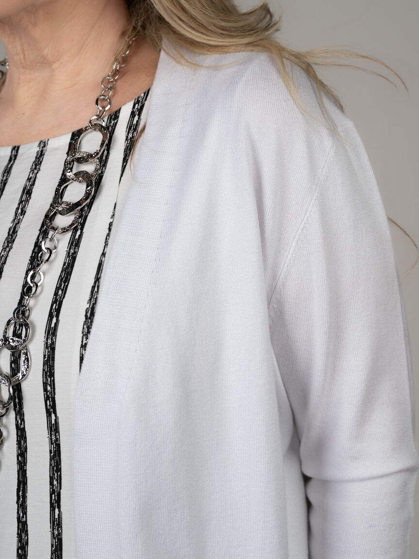 Lightweight 3/4 Sleeve Open Front Cardigan Image 2