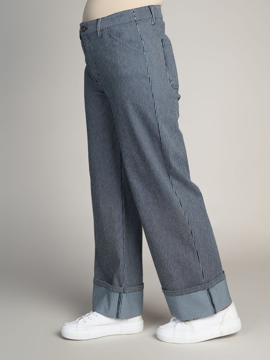 Wide Leg Cuff Ankle Pant