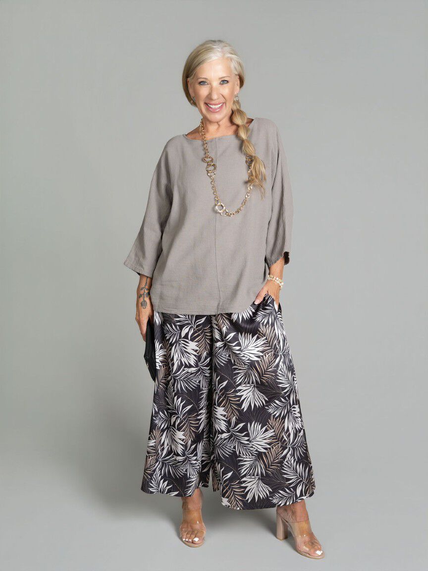 Elbow Sleeve Cotton Top