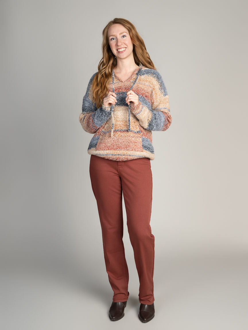 Boucl&eacute; Knit Hooded Sweater