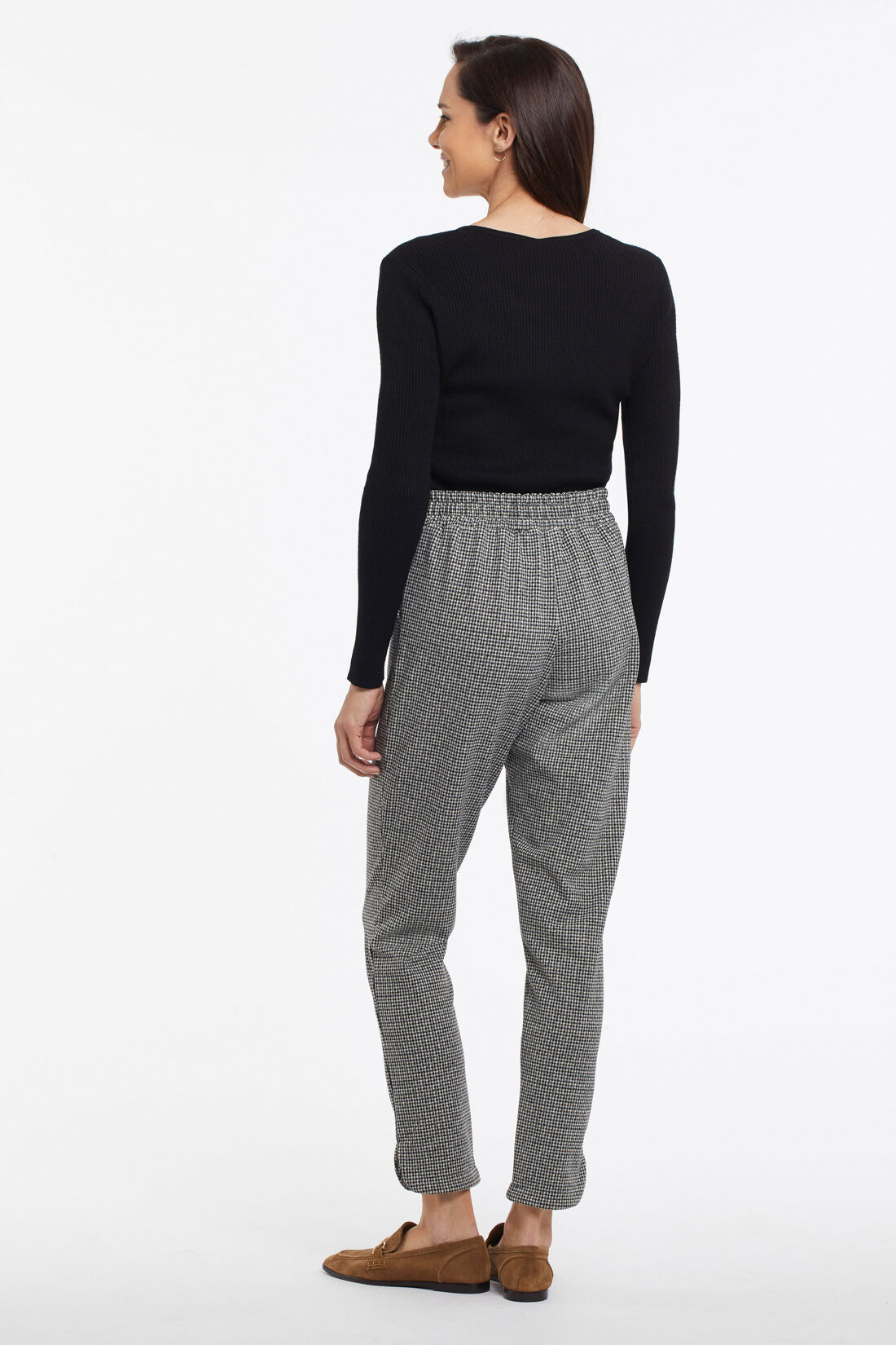 Houndstooth Pull-On Pants Image 2