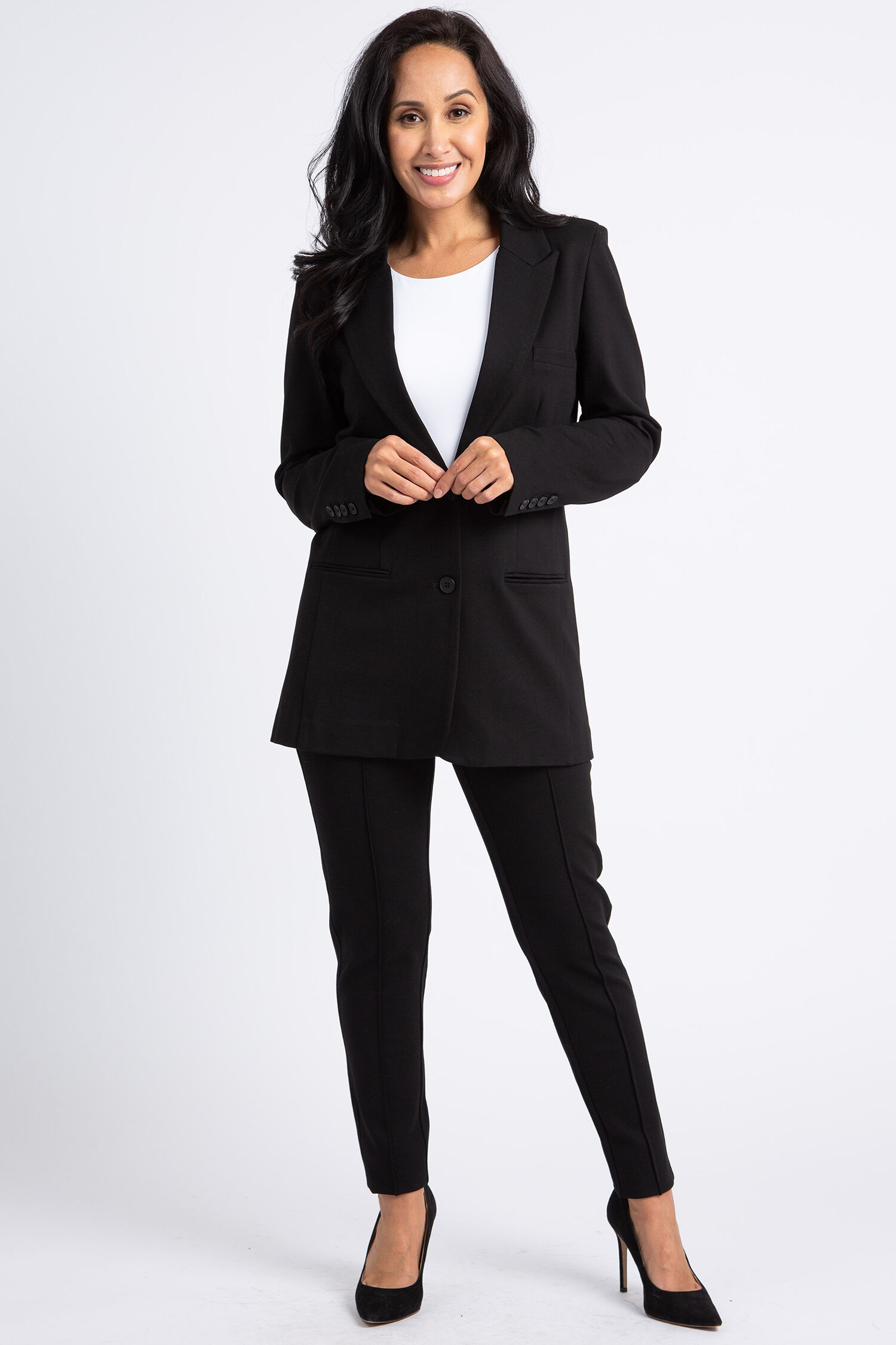 Double-Button Unlined Blazer Image 1