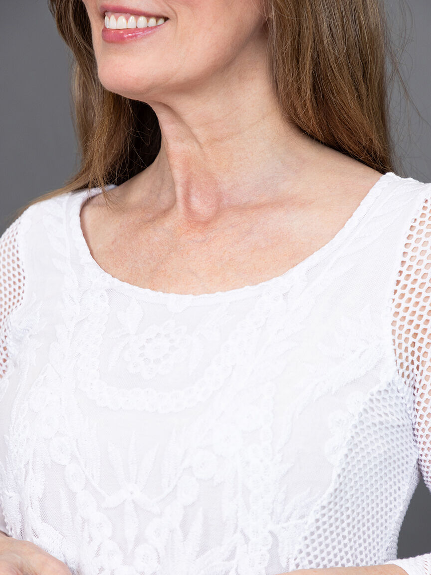 Mesh Overlay Long Sleeve Top  Image 5