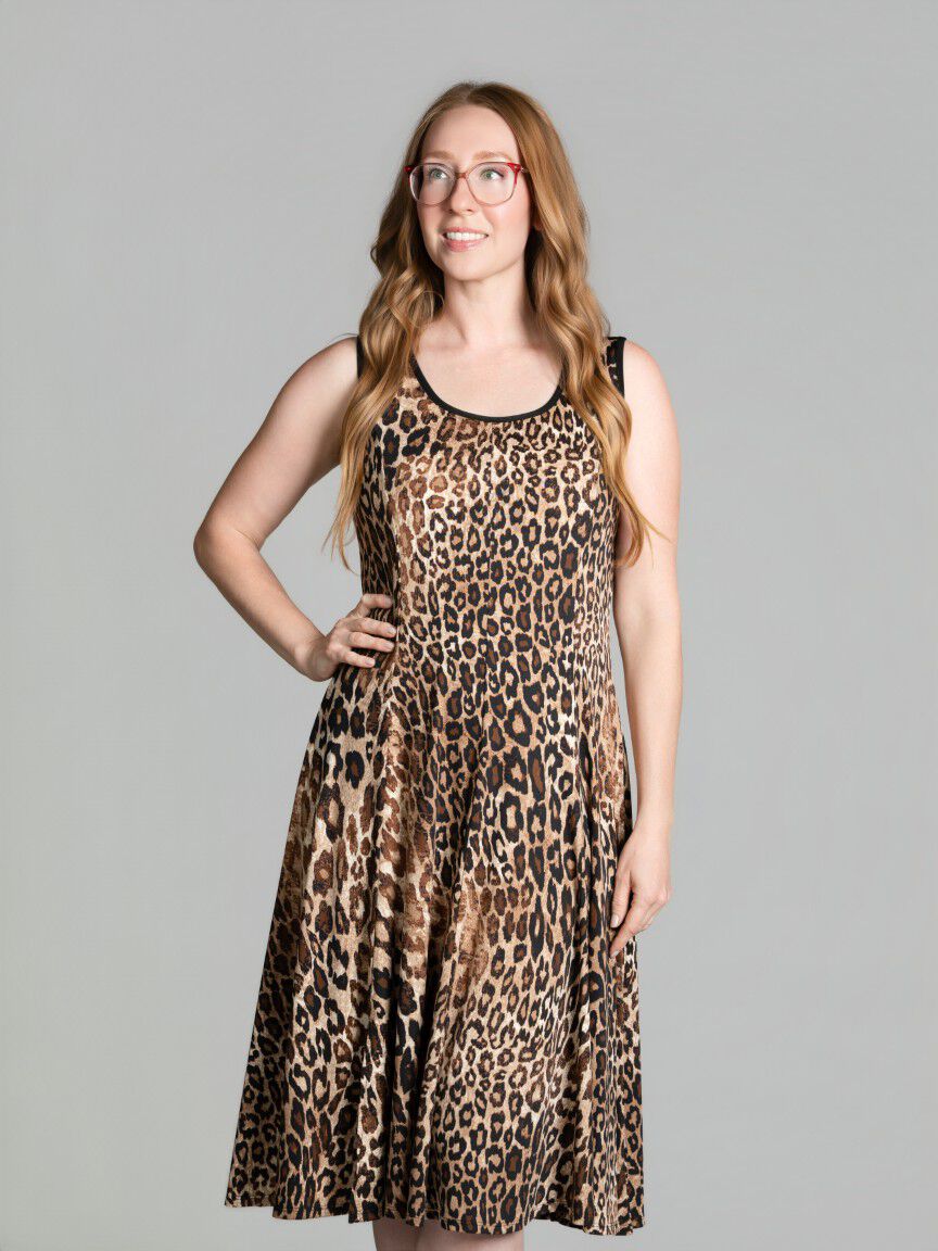 Sleeveless A-Line Midi Dress