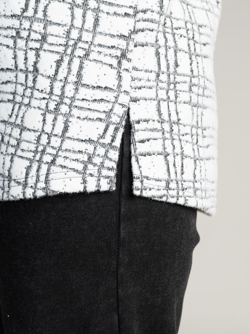 Long Sleeve Split Print Top