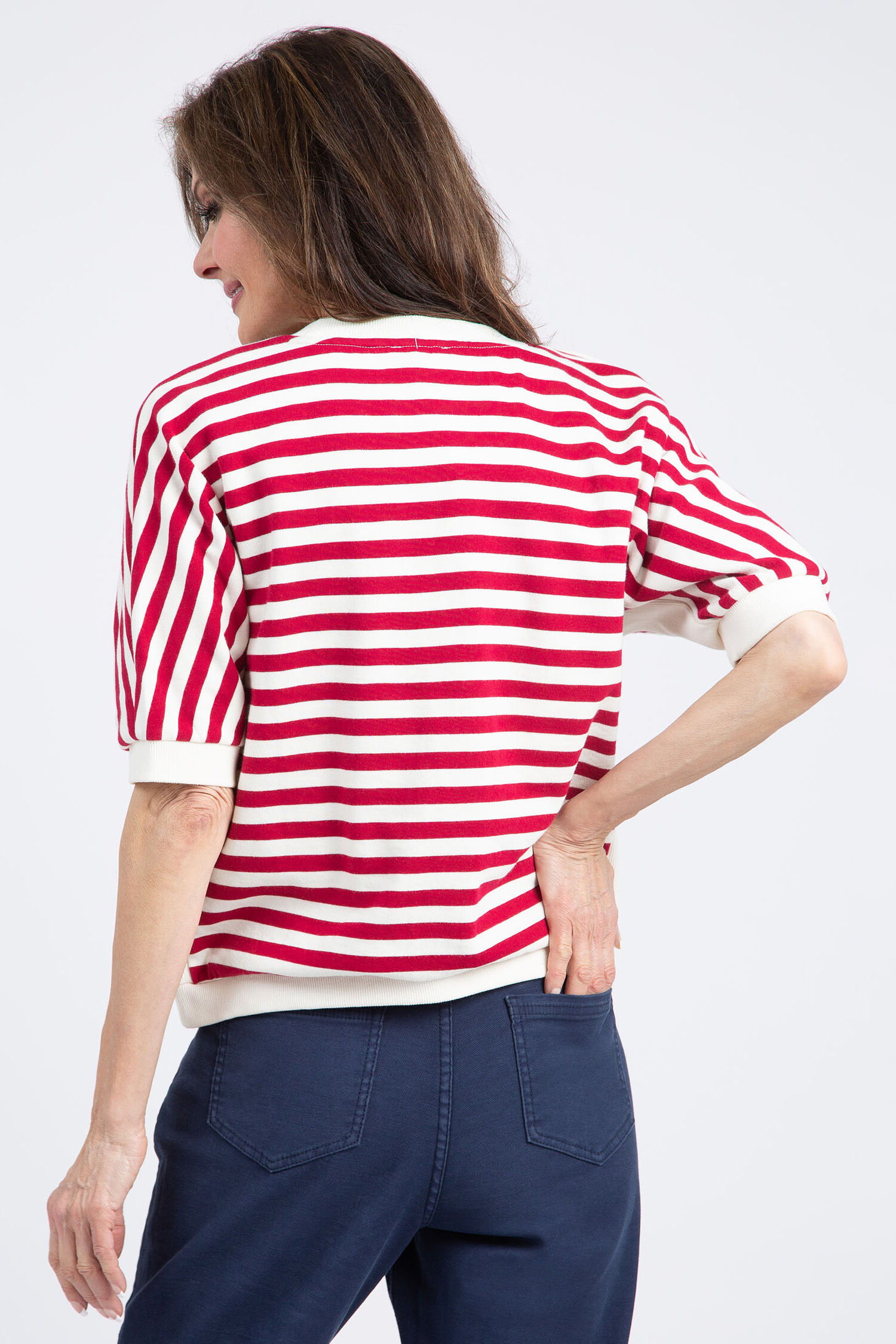 Cotton Elbow Sleeve Dolman Cardigan Image 3