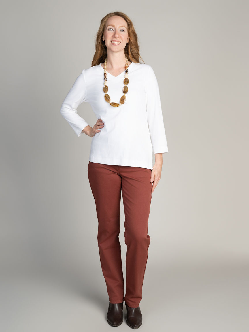3/4 Sleeve V-Neck Top Image 6