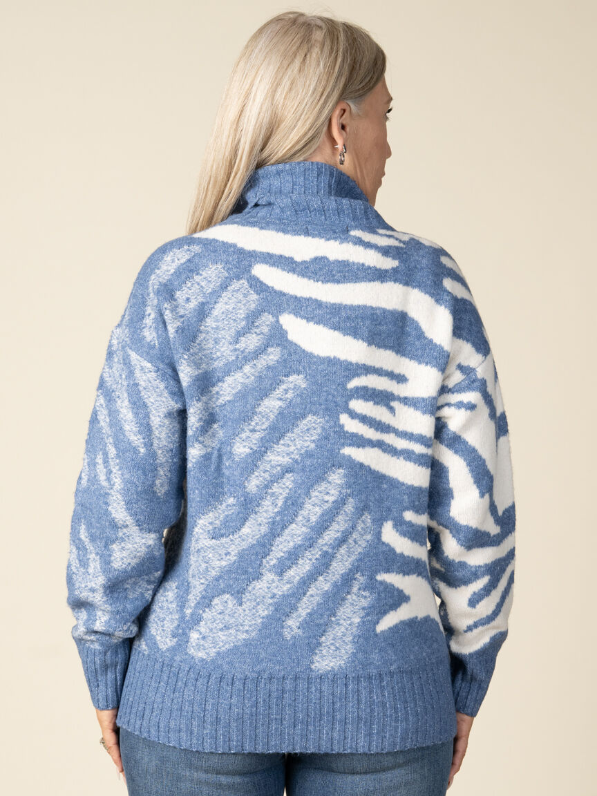 Long Sleeve Animal Print Turtle Neck