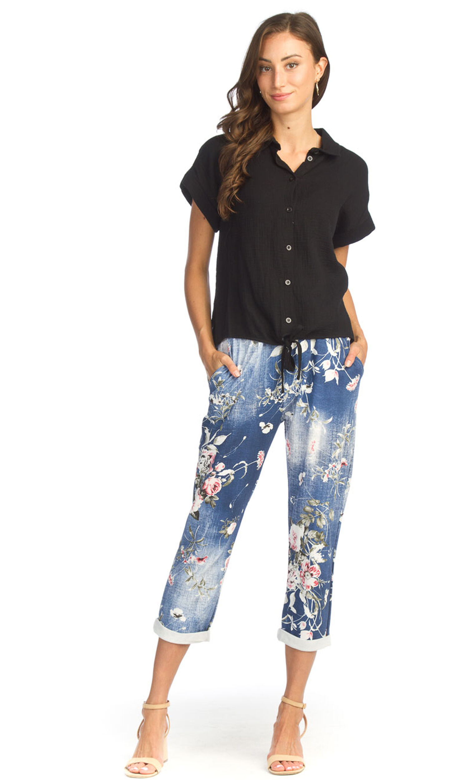 Pull-On Floral Capris