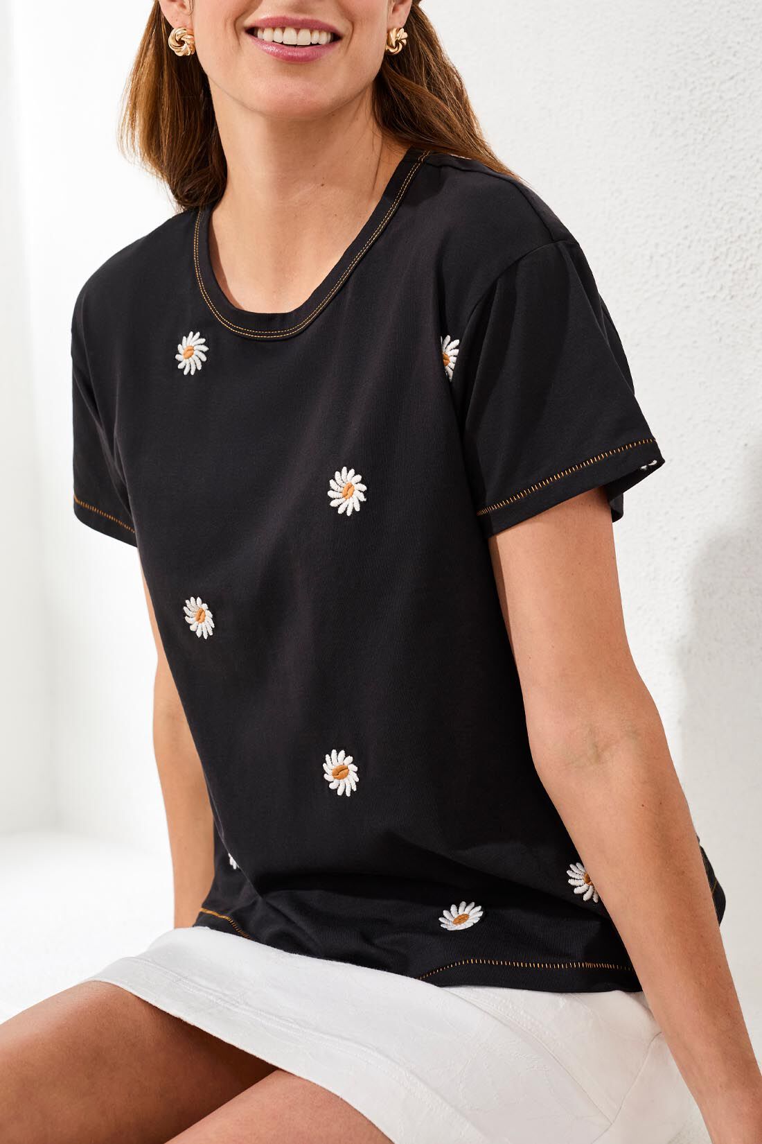Short Sleeve  Embroidered T-Shirt