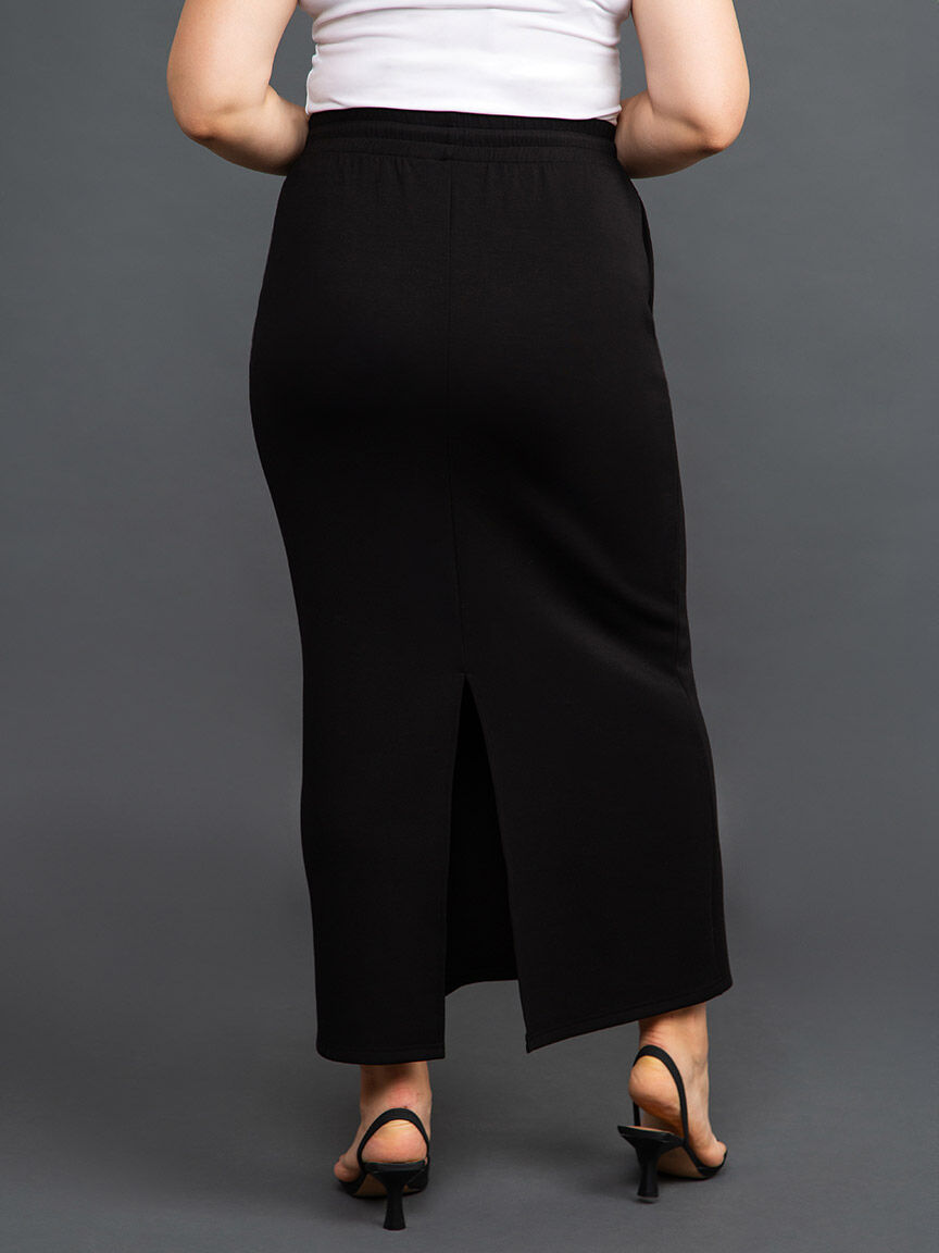Soft Jersey Maxi Skirt w/ Back Slit Image 4