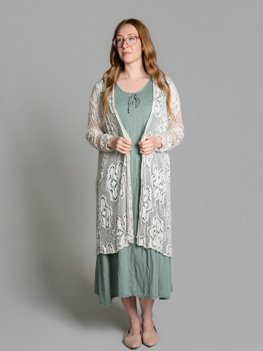 Long Sleeve Mesh Cardigan Image 5