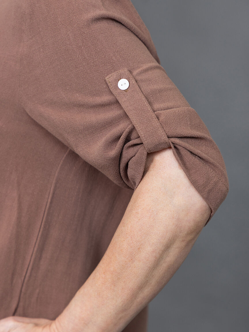 Long Tunic with Roll Tab Sleeves Image 4