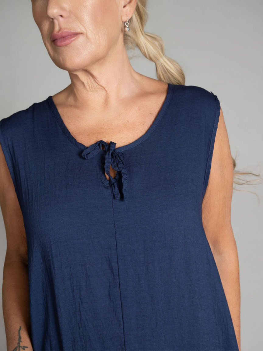 Sleeveless Midi Dress With Pocket Image 3