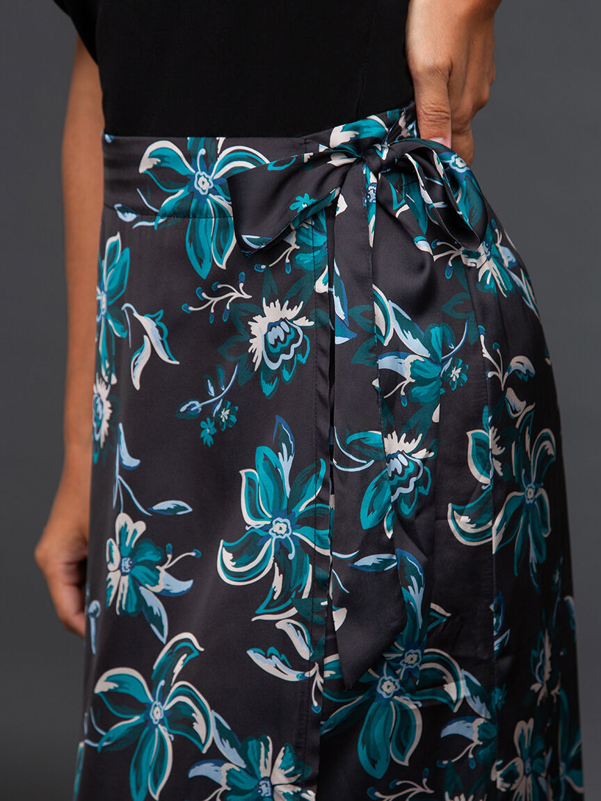 Satin Wrap Midi Skirt Image 5