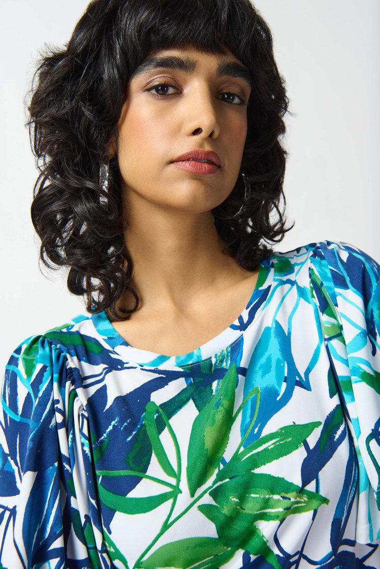 Silky Knit Tropical Print Top Image 2