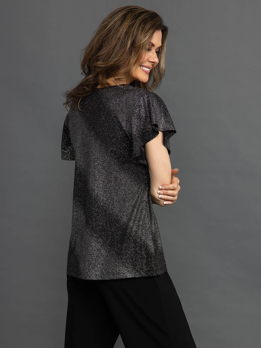 Glittery Short Sleeve Top Image 4