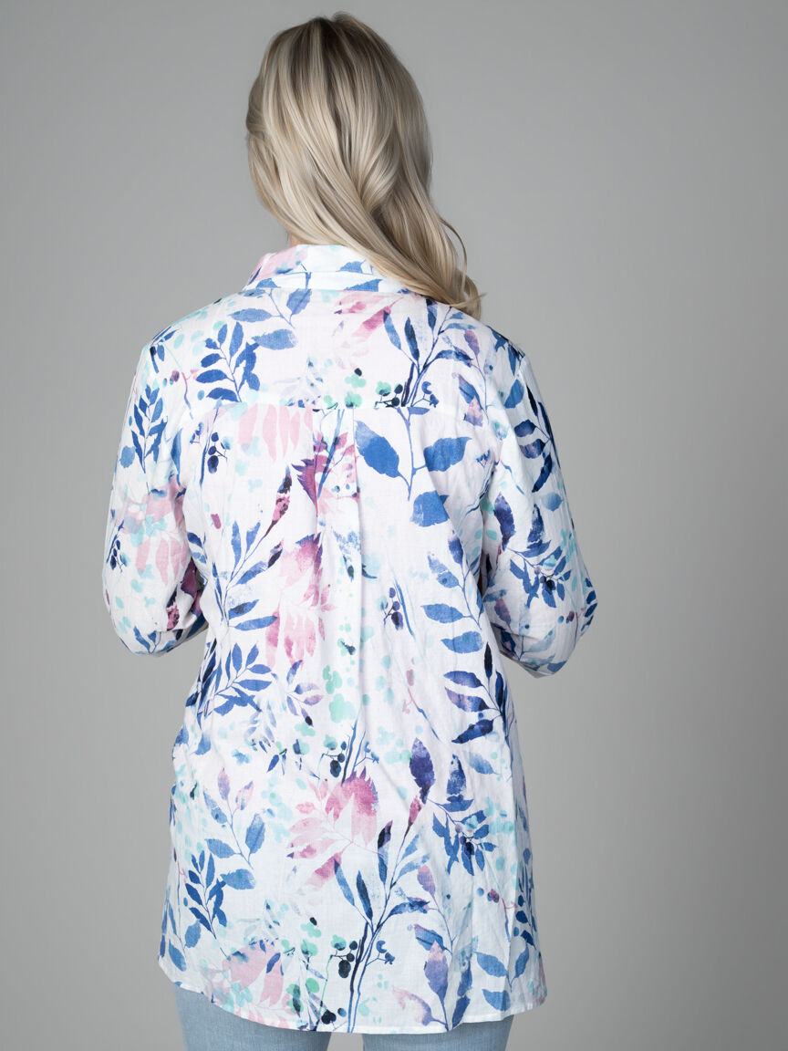 3/4 Sleeve Button Front Tunic