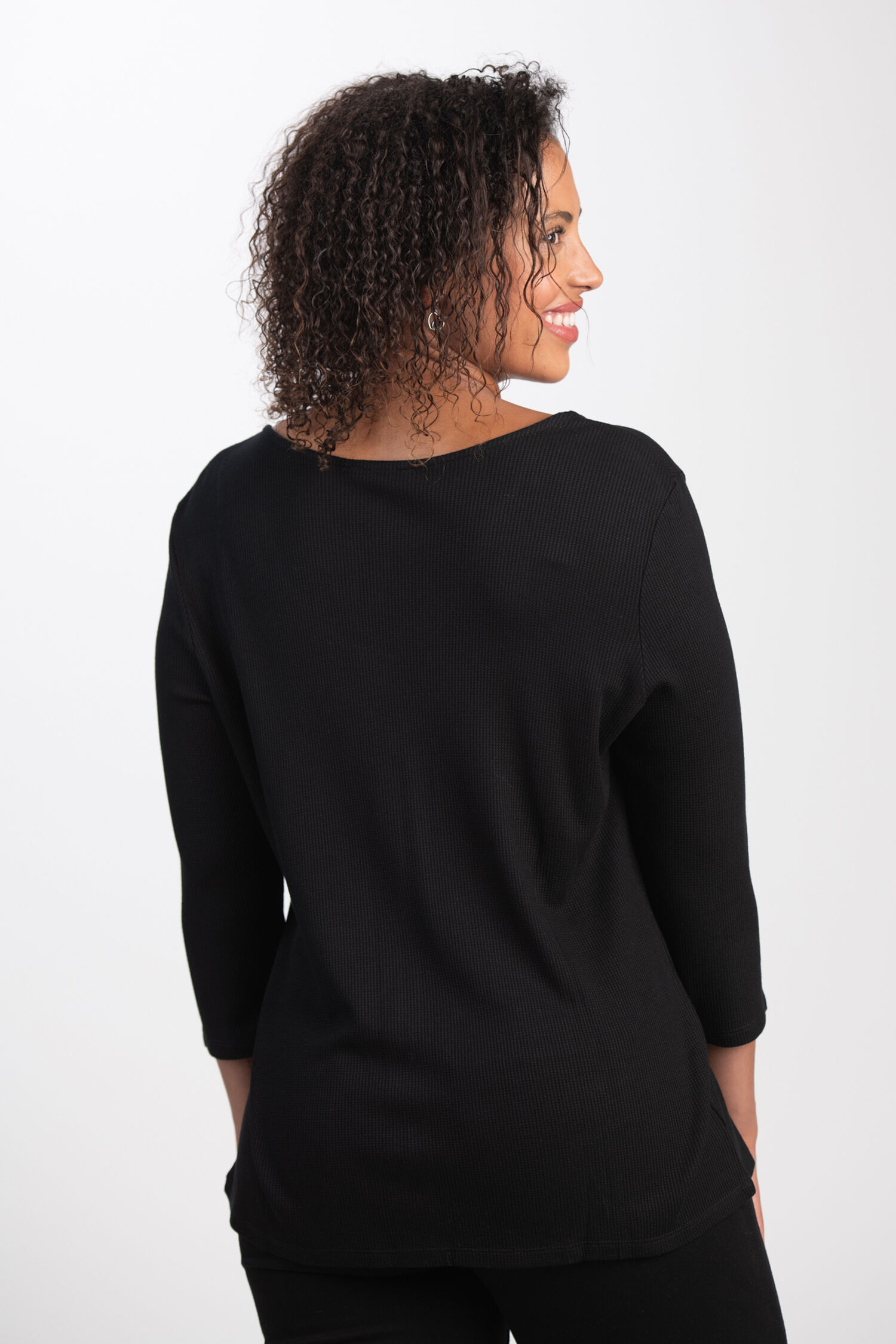 &frac34; Sleeve Front Button Top  Image 2