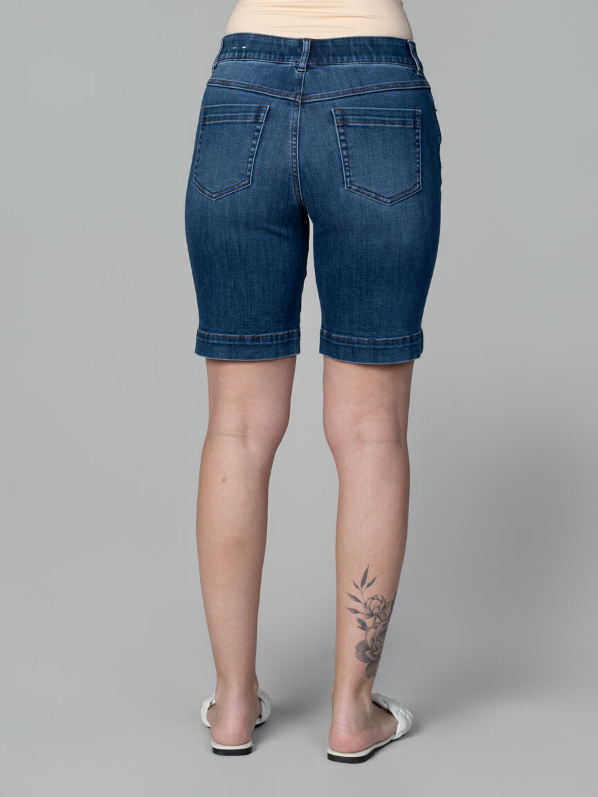 Audrey Mid-Rise Pull-On Bermuda Shorts