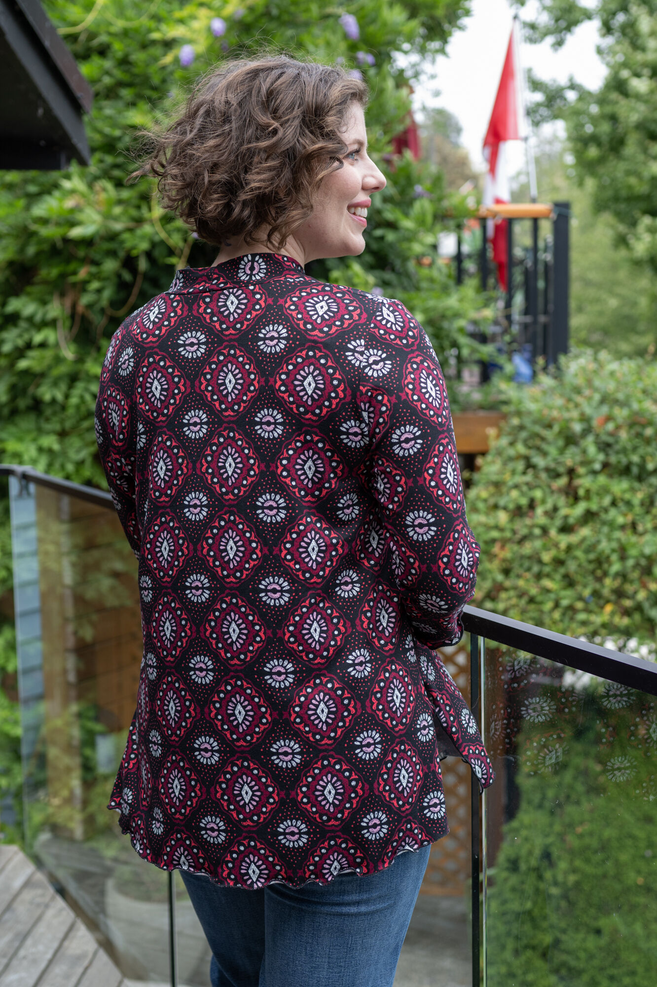 Pretty Pleated Purple Multi-Circles Funky Shirt Image 2