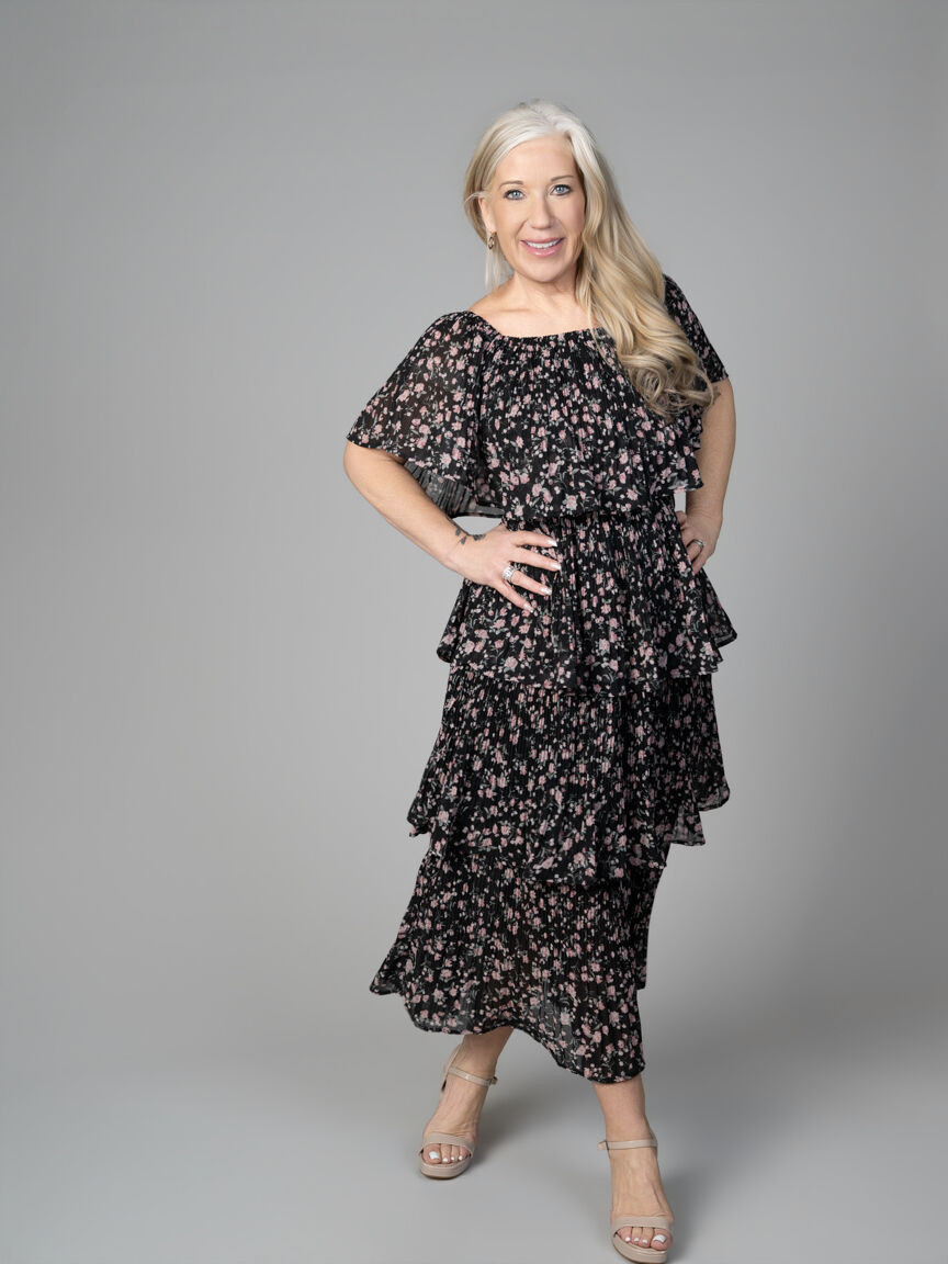 Tiered Off The Shoulder Maxi Dress