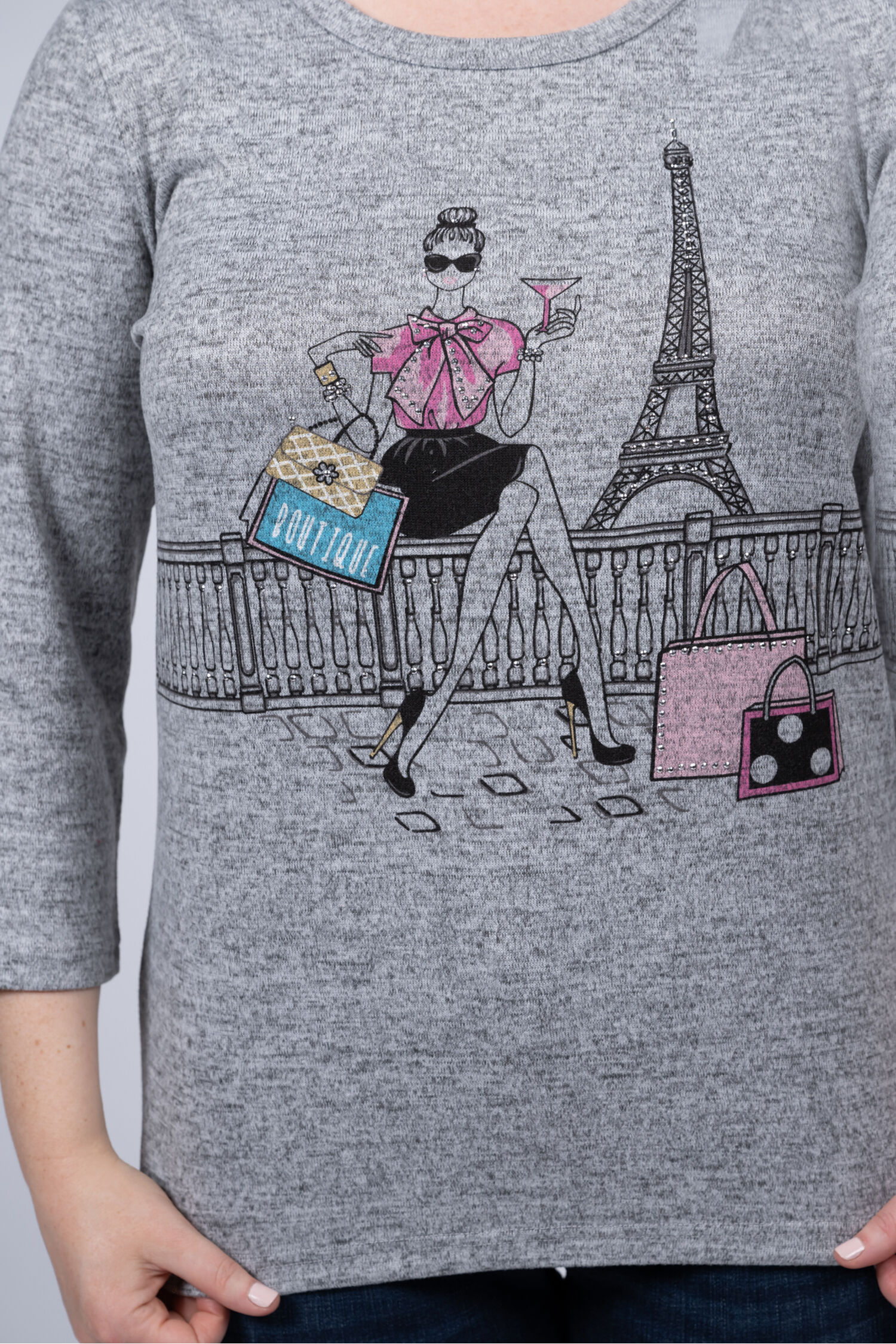 Martinis in Paris Long Sleeve Top Image 3