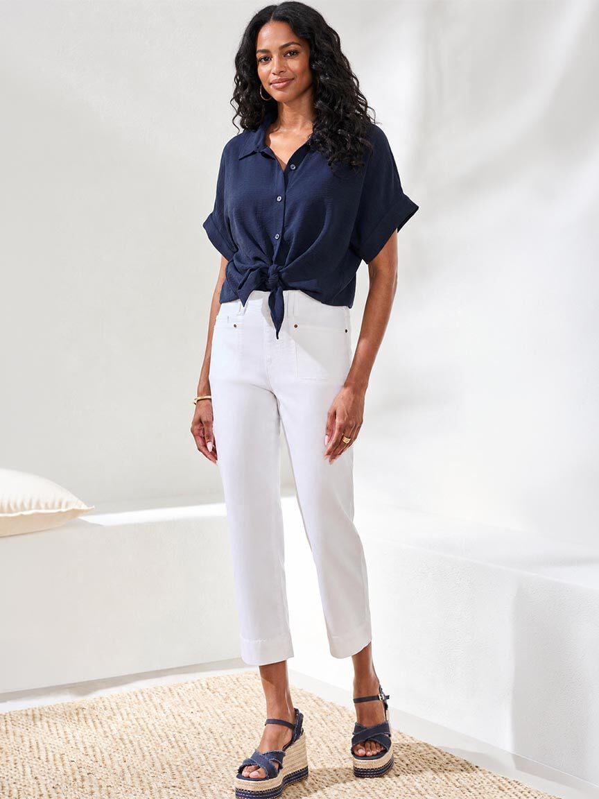 Comfort Stretch Pull-On Kick Flare Capris