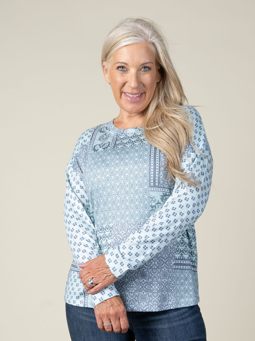 Soft Multi Print Long Sleeve Top Image 2