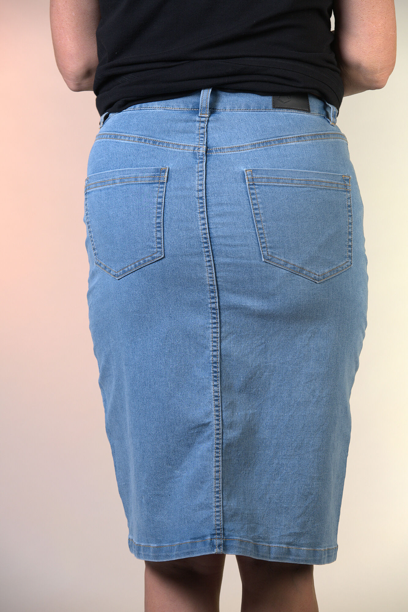 Kaffe Atalin Denim Skirt Midi Length Image 4