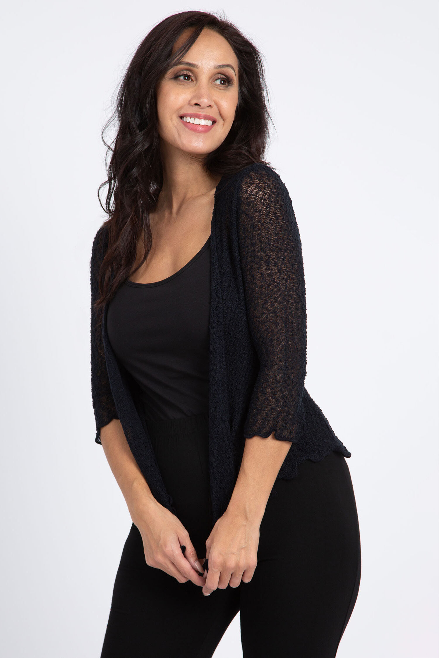 Cropped Mesh Cardigan Image 2