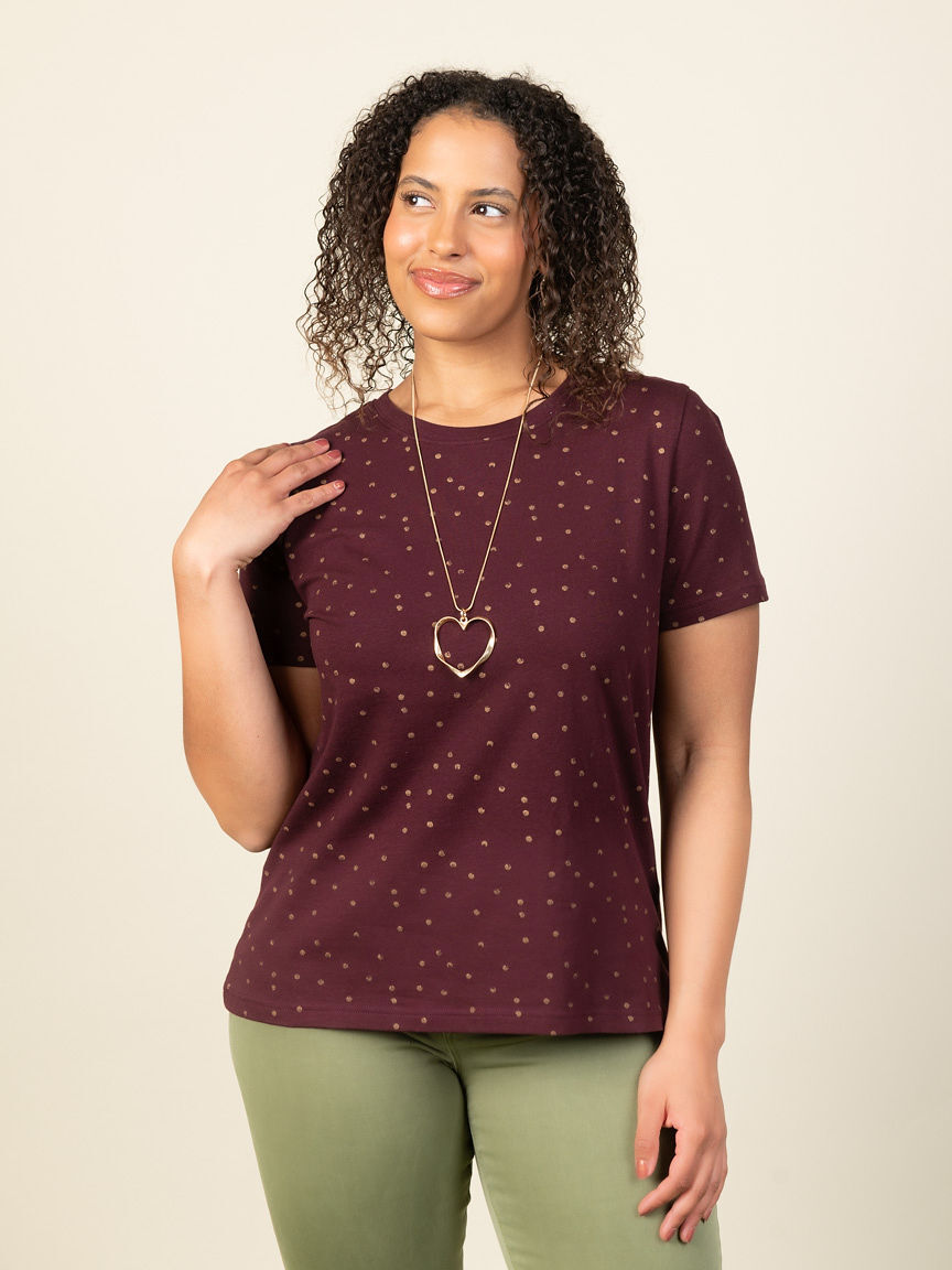 Short Sleeve with All Over Foil Print Top Image 5