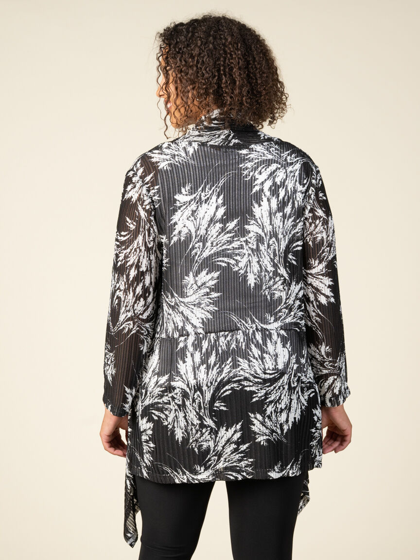 3/4 Sleeve Mesh Cardigan Image 2