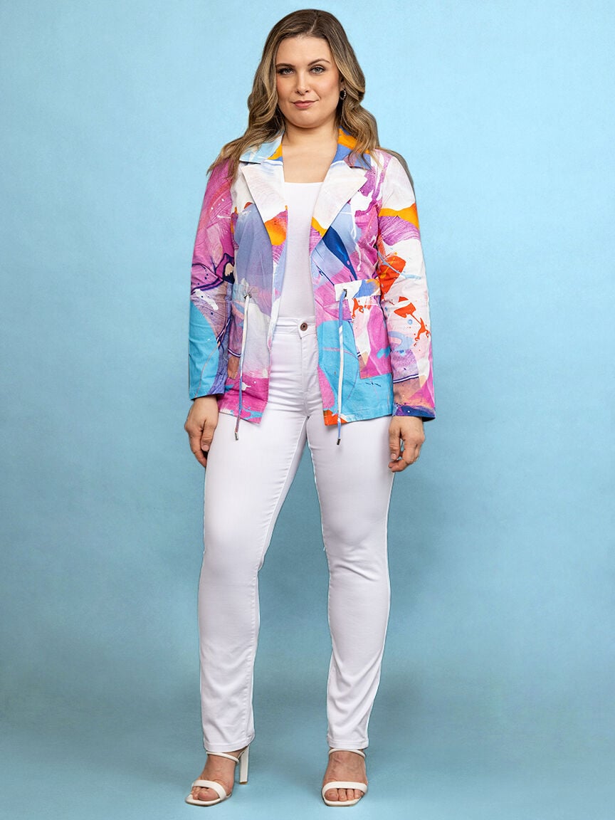 Art Collection Cinch Waist Cotton Jacket Image 1
