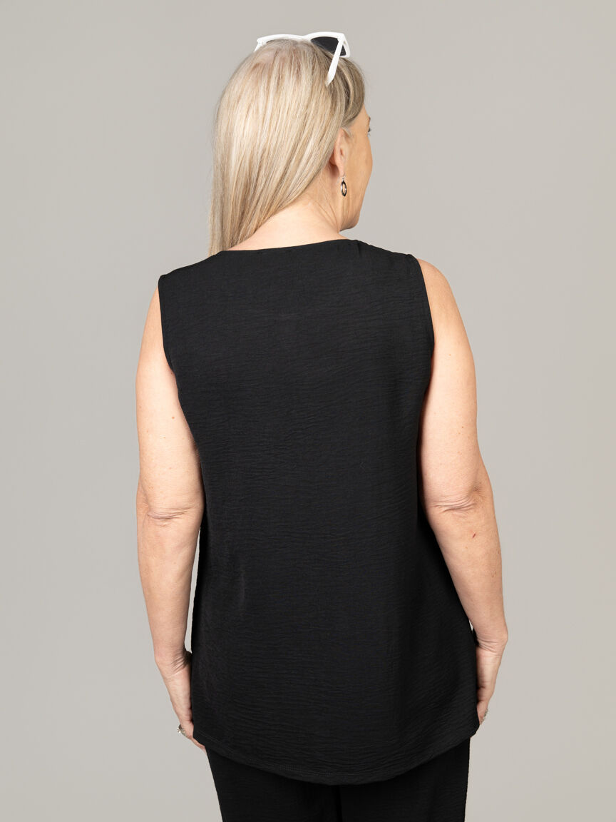 Sleeveless Button Detail Top