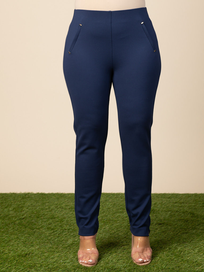 Petite Pull-On Slim Leg Trousers