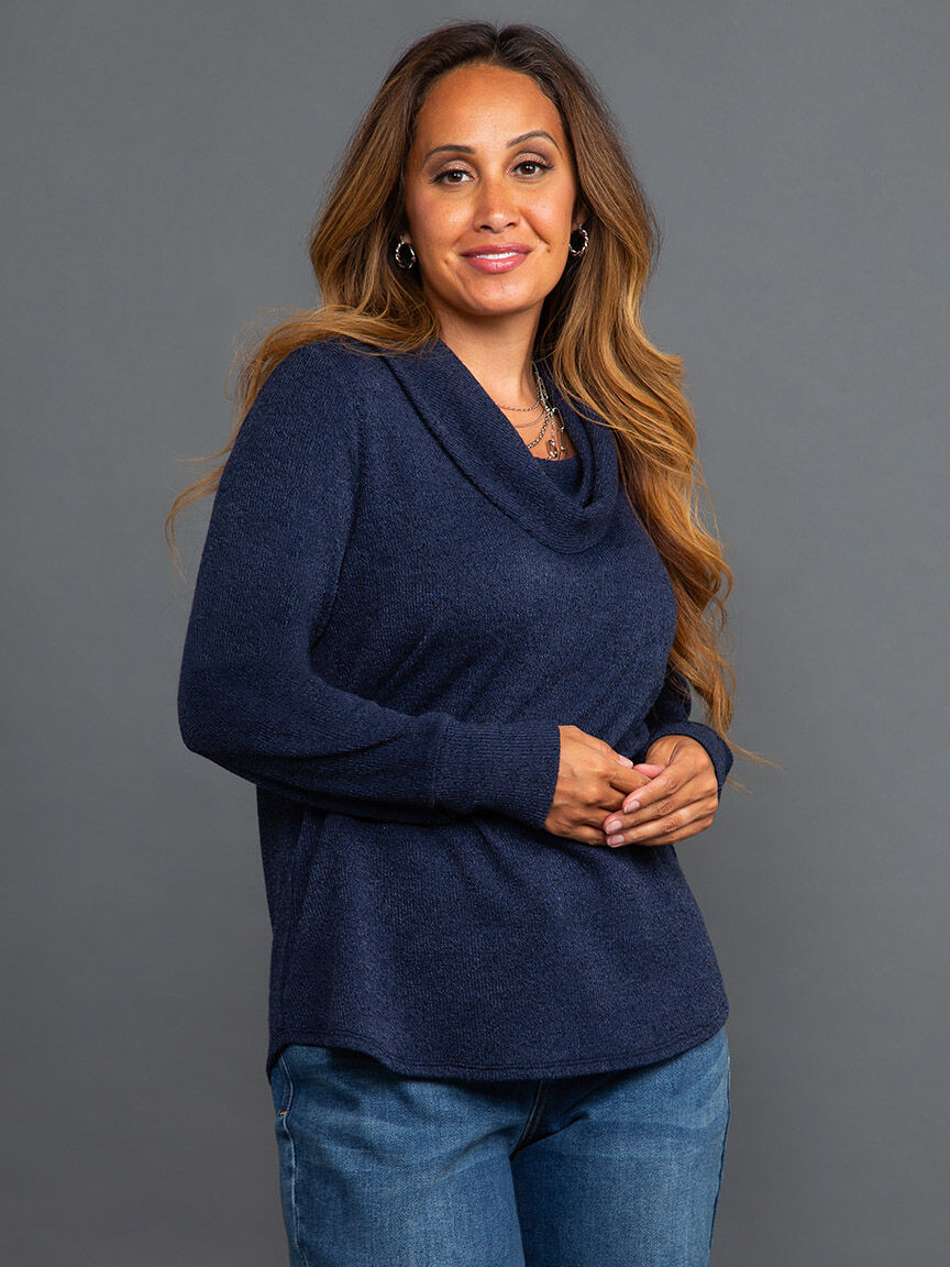 Long Sleeve Cowl Neck Top Image 2