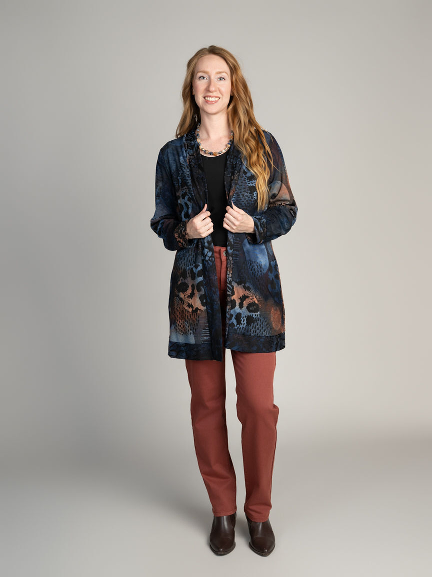 Burnout Open Front Cardigan