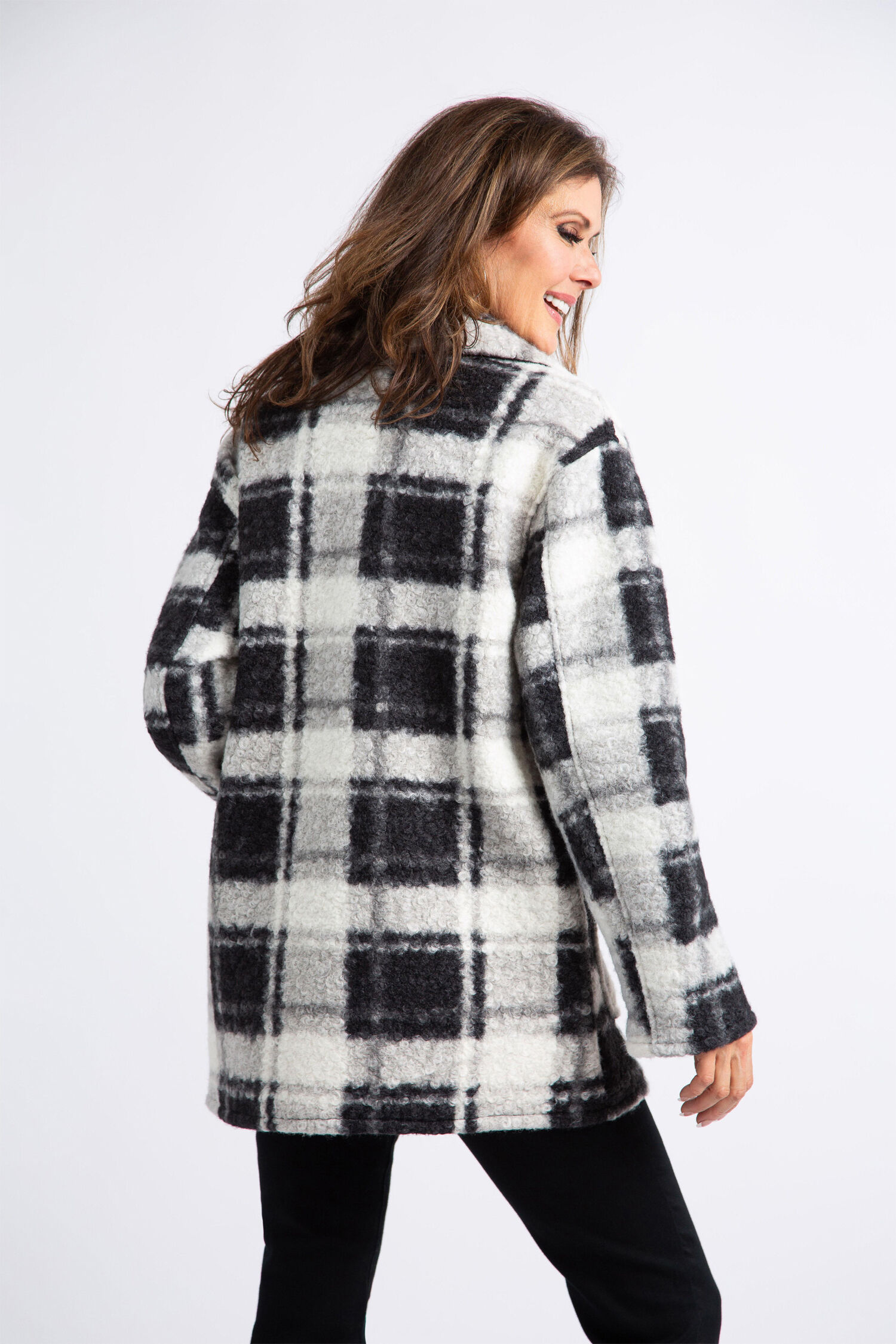 Notched Collar Boucle Shacket  Image 3