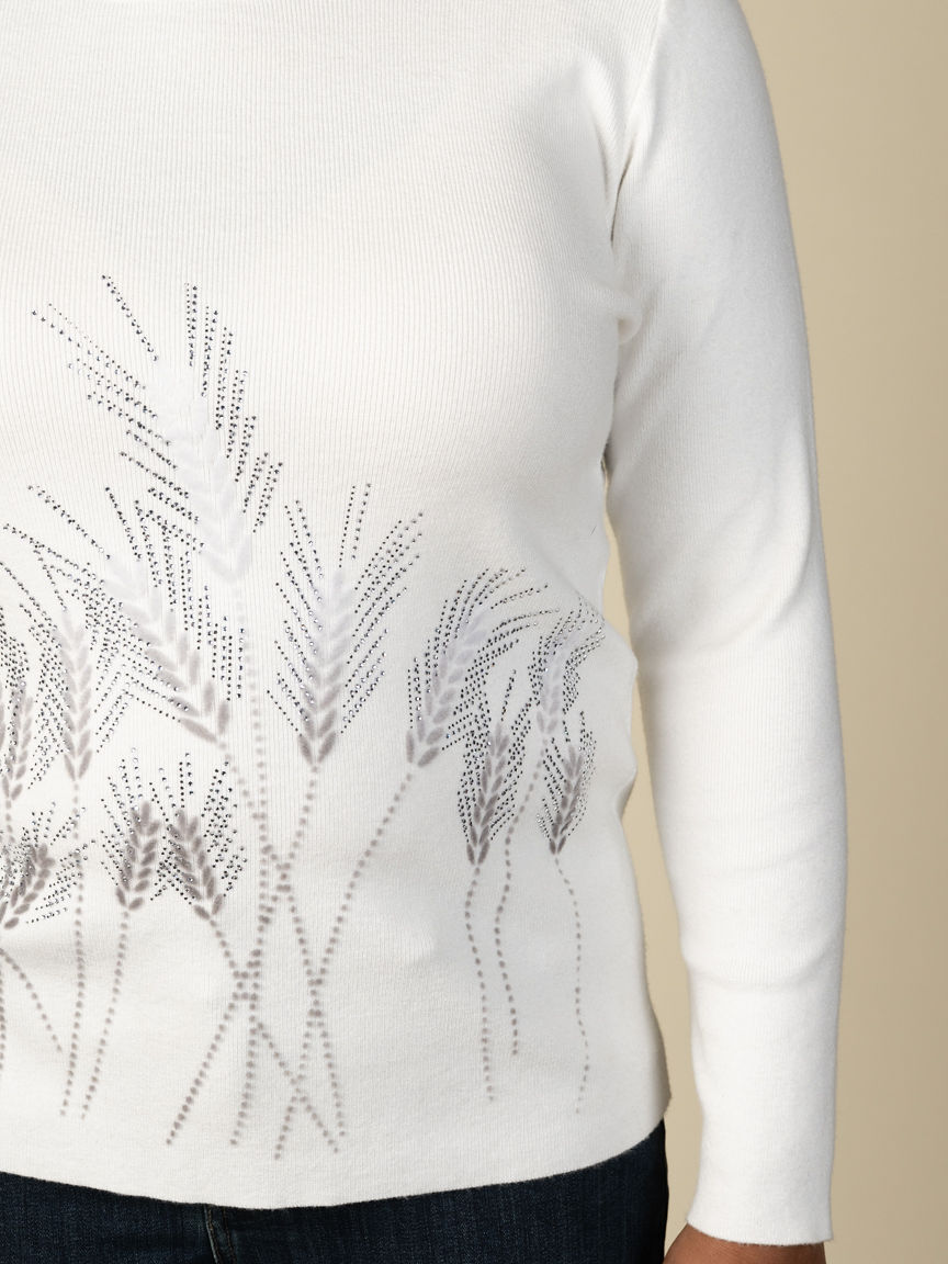 Long Sleeve Crew Neck With Texture And Hotfix